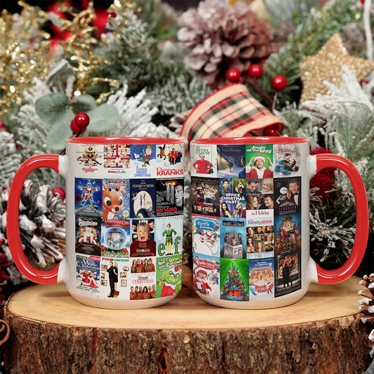 Classic Christmas Movies Poster Collage Accent Mug