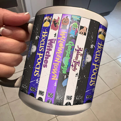 VHS Tape 90s Kids Halloween Movies Nostalgic Accent Mug