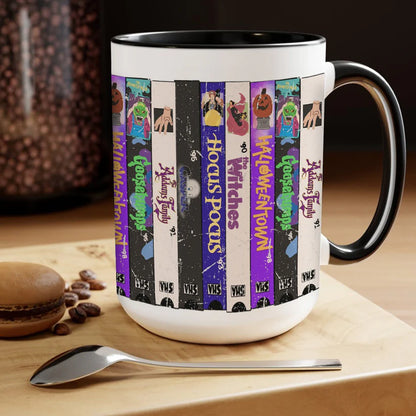 VHS Tape 90s Kids Halloween Movies Nostalgic Accent Mug