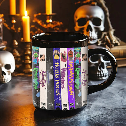 VHS Tape 90s Kids Nostalgic Halloween Movies Black Mug