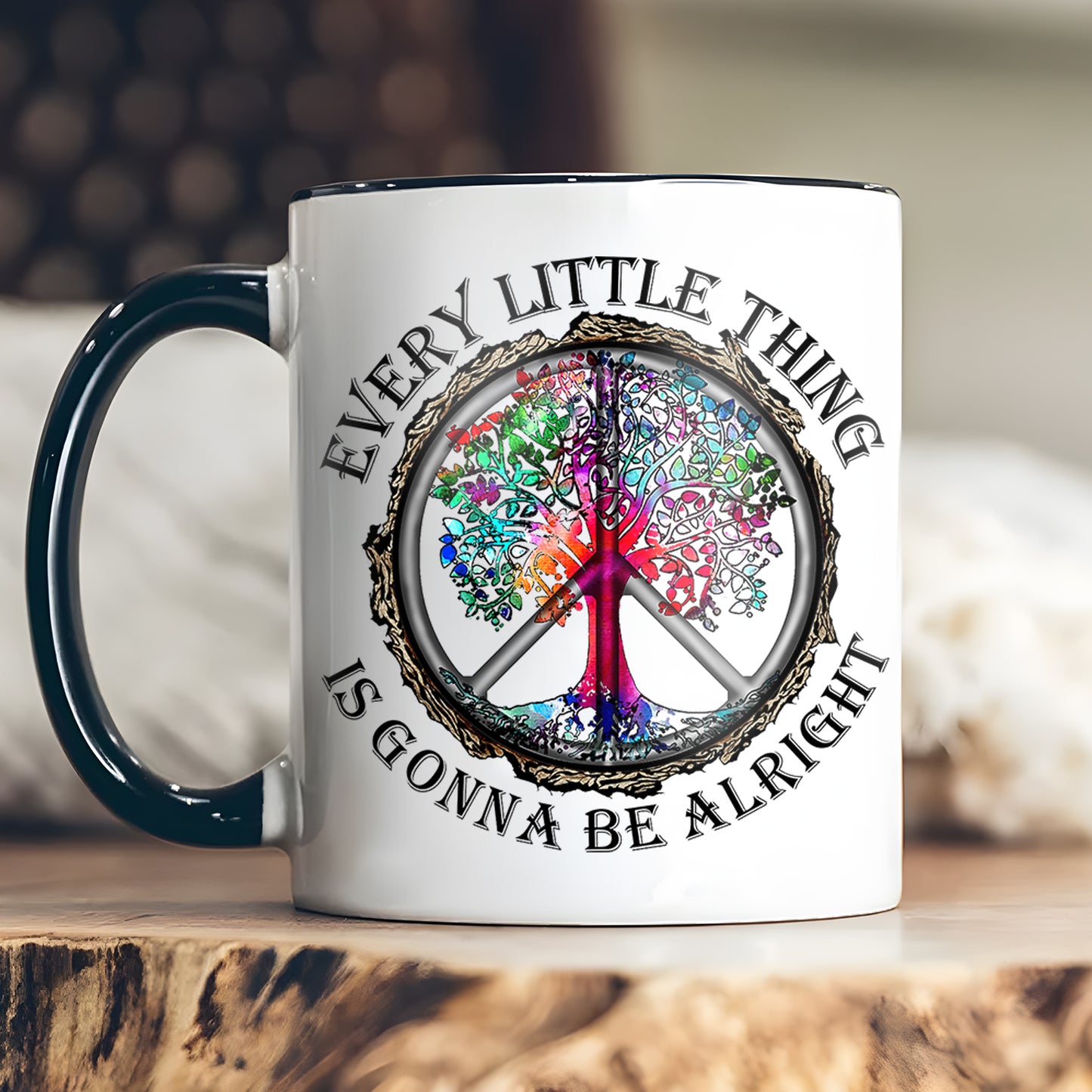 Hippie Every Little Thing Is Gonna Be Alright Accent Mug