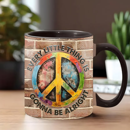 Hippie Every Little Thing Is Gonna Be Alright Accent Mug