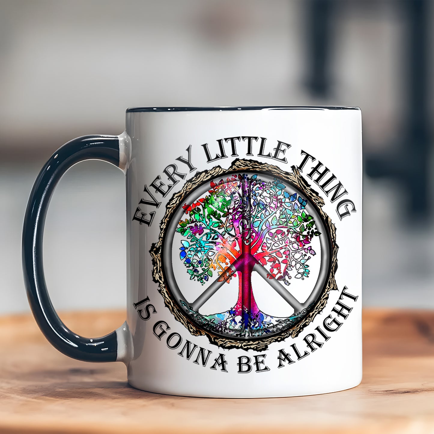 Hippie Every Little Thing Is Gonna Be Alright Accent Mug