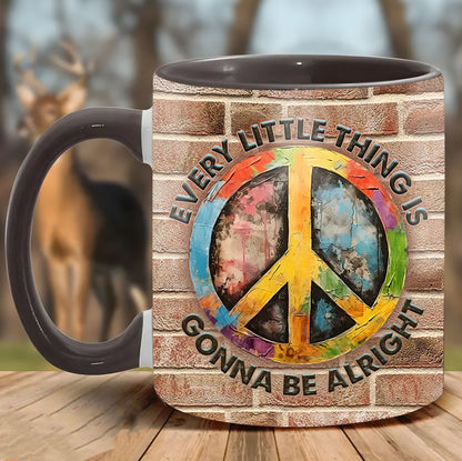 Hippie Every Little Thing Is Gonna Be Alright Accent Mug