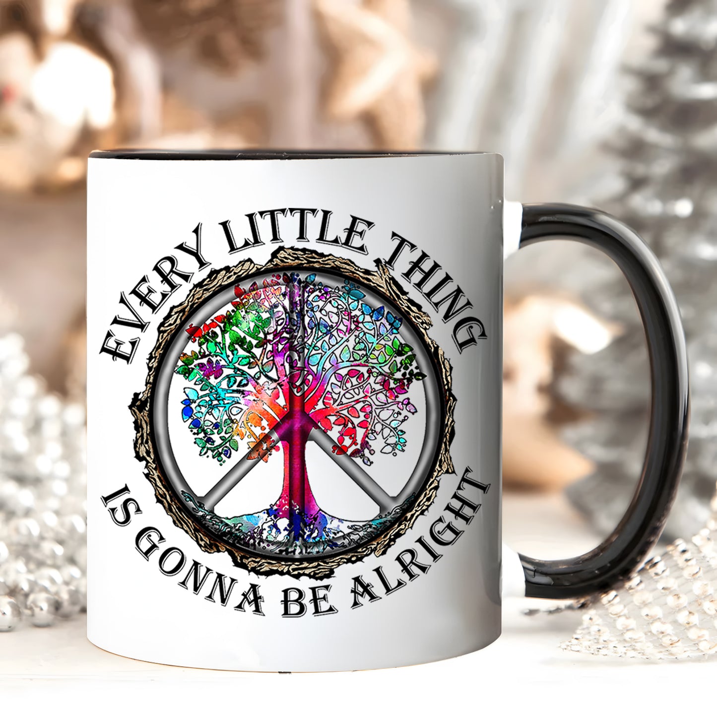 Hippie Every Little Thing Is Gonna Be Alright Accent Mug