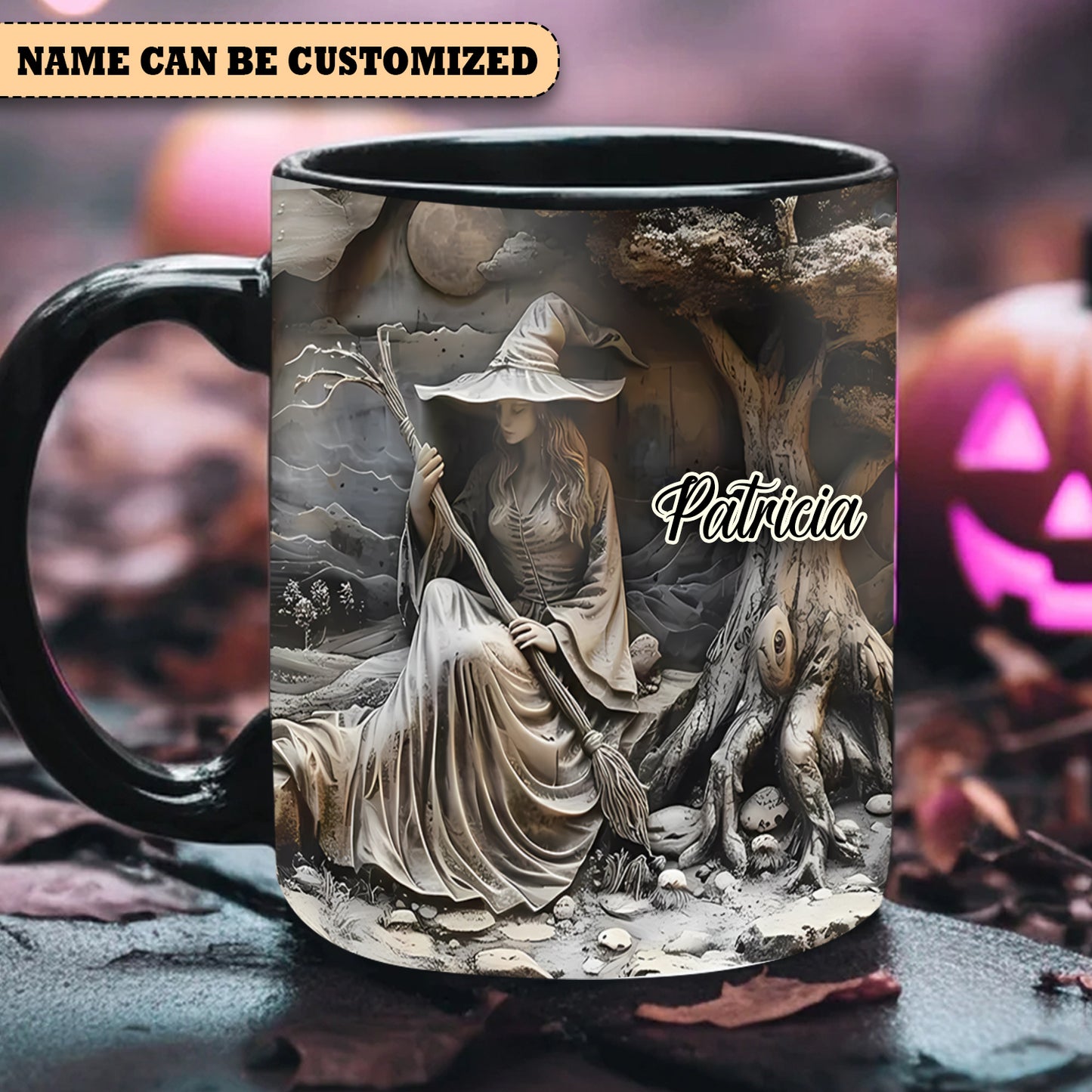 Personalized Witch Tree Halloween Accent Mug