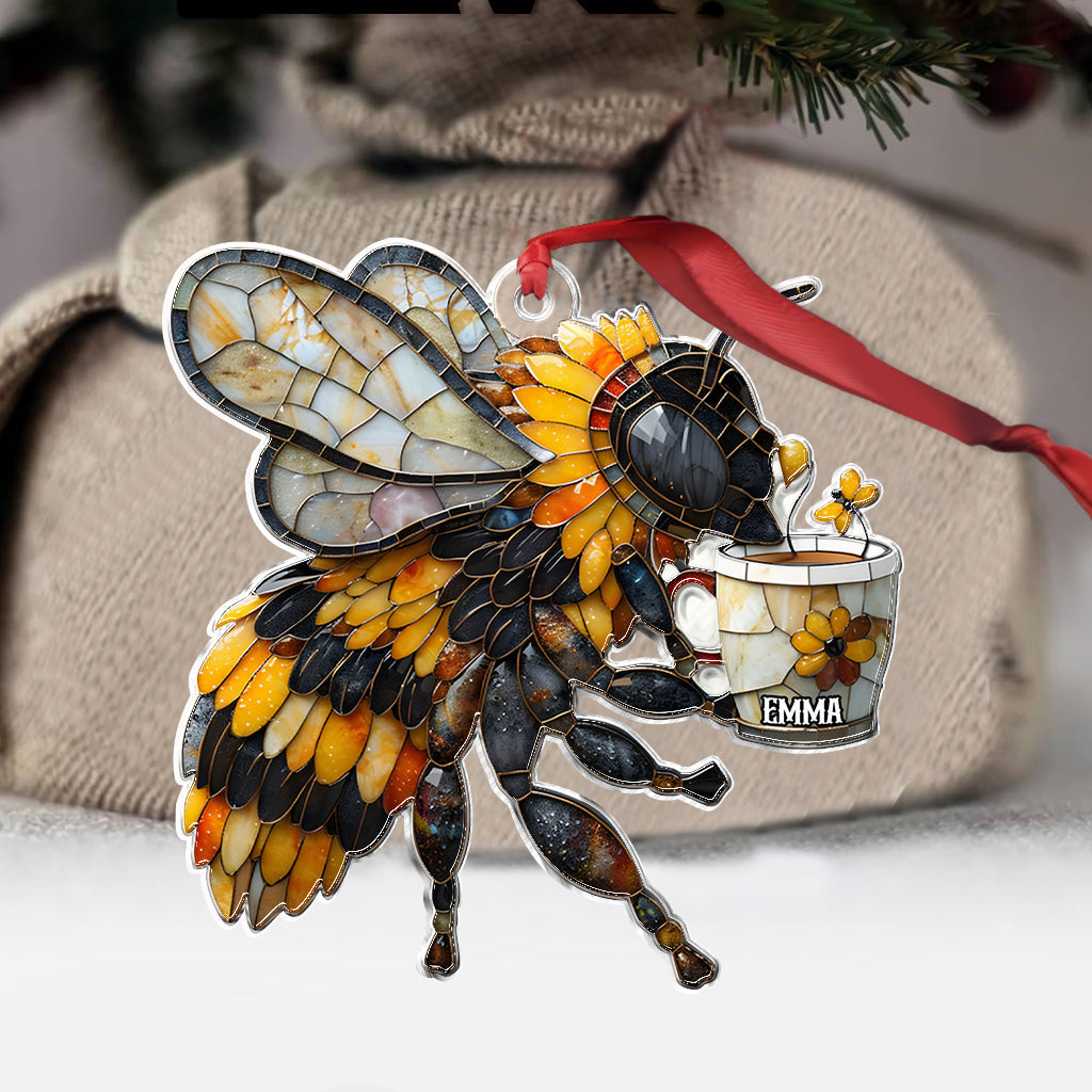 Bee Bring Coffee Personalized Acrylic Ornament Christmas Gift