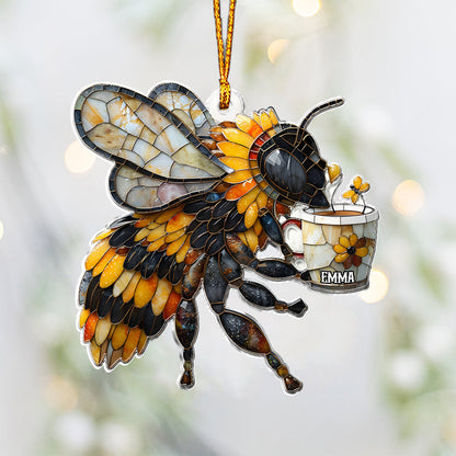 Bee Bring Coffee Personalized Acrylic Ornament Christmas Gift